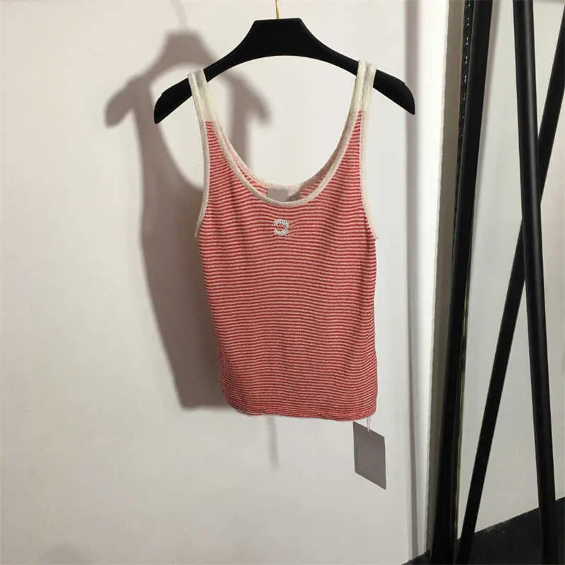 Womens Casual Tank Top Designer Camisole Fashion Striped Design Comfortable Cool Sleeveless Knit Camisoles Womens Tops Sports Vest