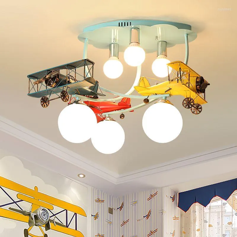 Plafondverlichting Hanger Kindervliegtuigen Lampen LED Creatief Ontwerp Cartoon Voor Home Decor Kinderkamer Kleuterschool Kroonluchters