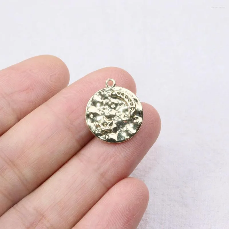 سحر Eruifa 10 قطعة 18 مللي متر النحاس عملة قلادة على شكل قمر مجوهرات لتقوم بها بنفسك اليدوية