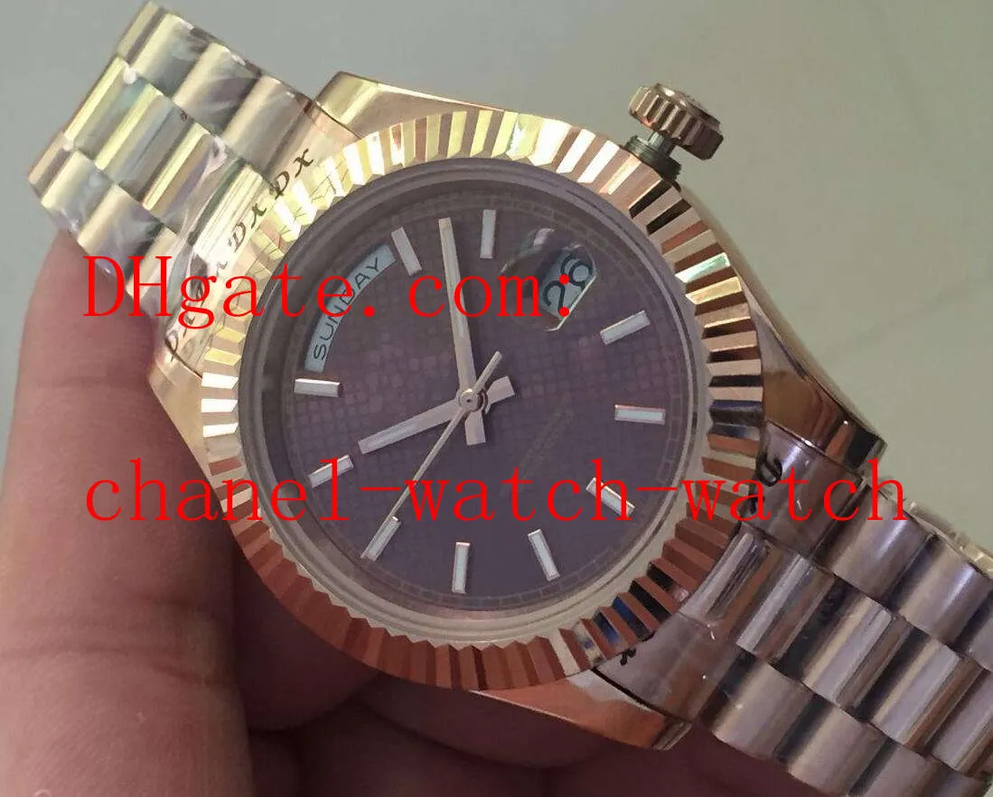 Top Calidad de 18K Rose Gold Strap 41 mm Mecánica Automática Reloj 228206 Relojes de pulsera casuales para hombres