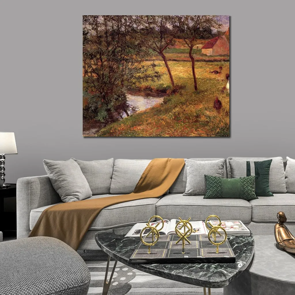 Ручная роспись холст художественный поток в Осни картины Поля Гогена сельский пейзаж произведение искусства домашний декор