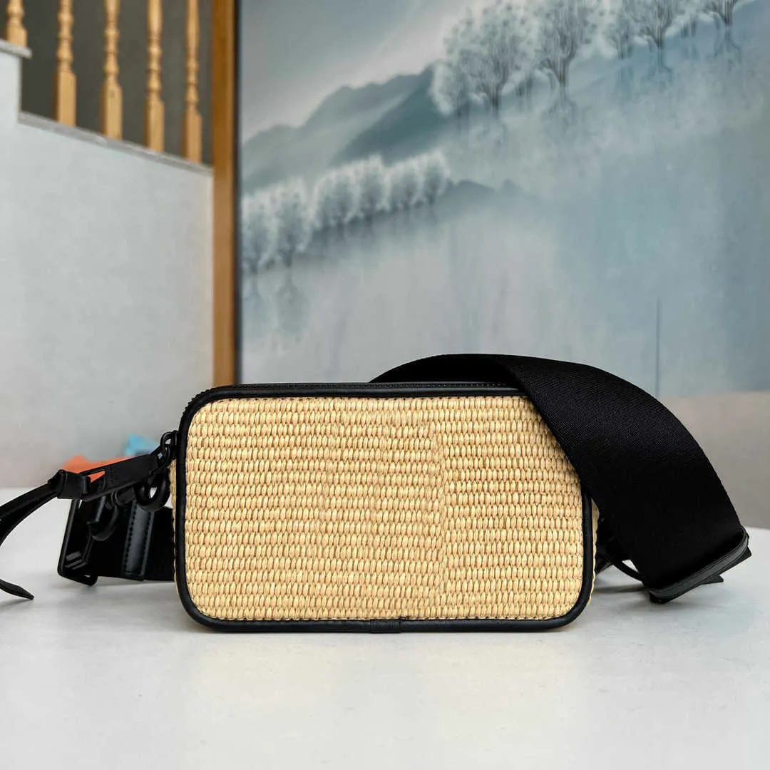 mirror quality snapshot women bag m RAFFIA STRAW shoulder camera bag purse luxurys Handbag Leather Pattern Crossbody Snapshot Female Purses 230615