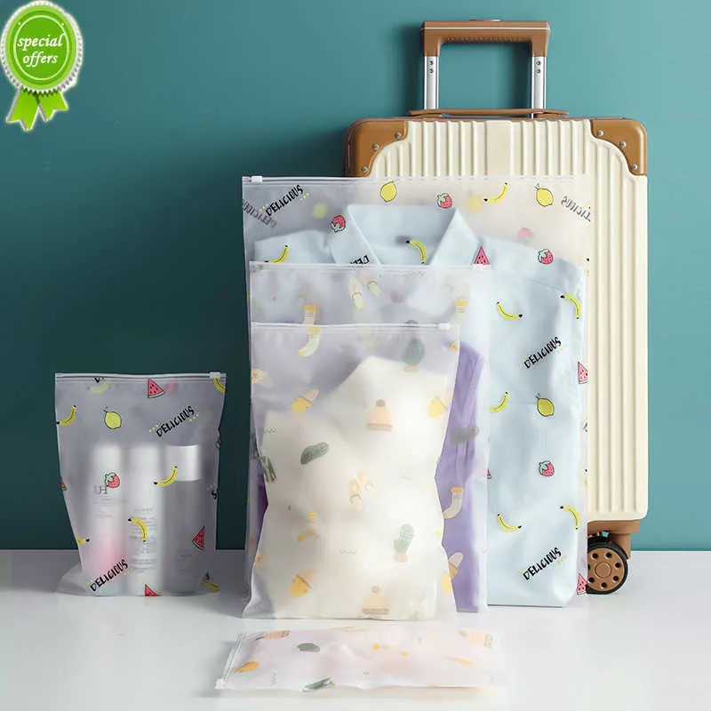 New Printed Travel Seal Bag PEVA zipper sorting clothes storage bag Scrub bag luggage travel ziplock bag clothes organizer