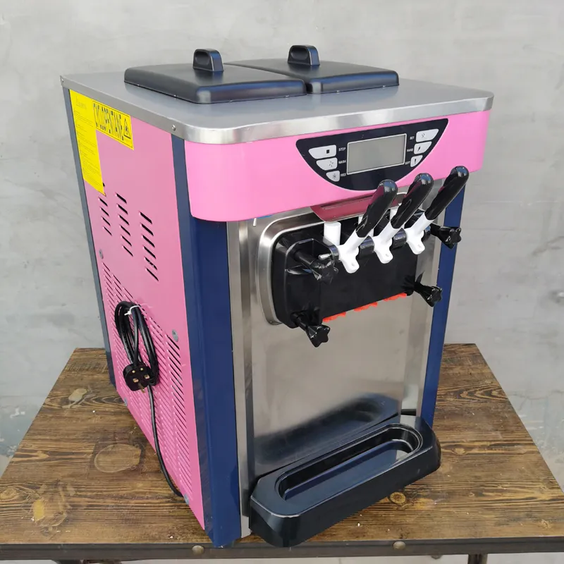 LINBOSS Factory Tricolor Soft Ice Cream Making Machine Macchina per gelato elettrica commerciale con 3 gusti