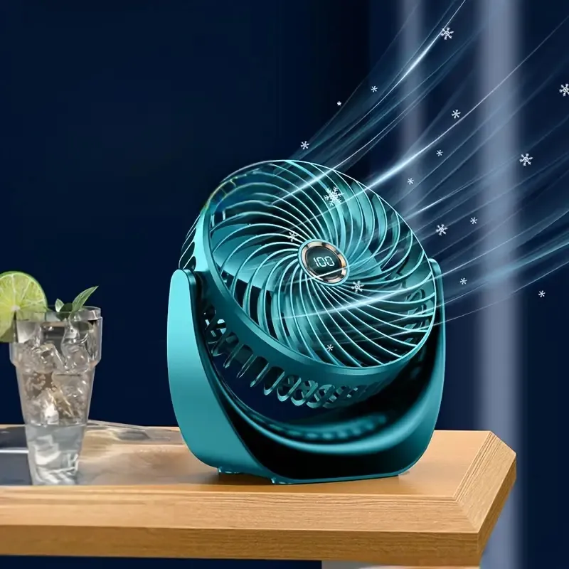 Ventilateur portatif rechargeable d'USB pour le bureau de bureau de dortoir d'étudiant -4000mAh