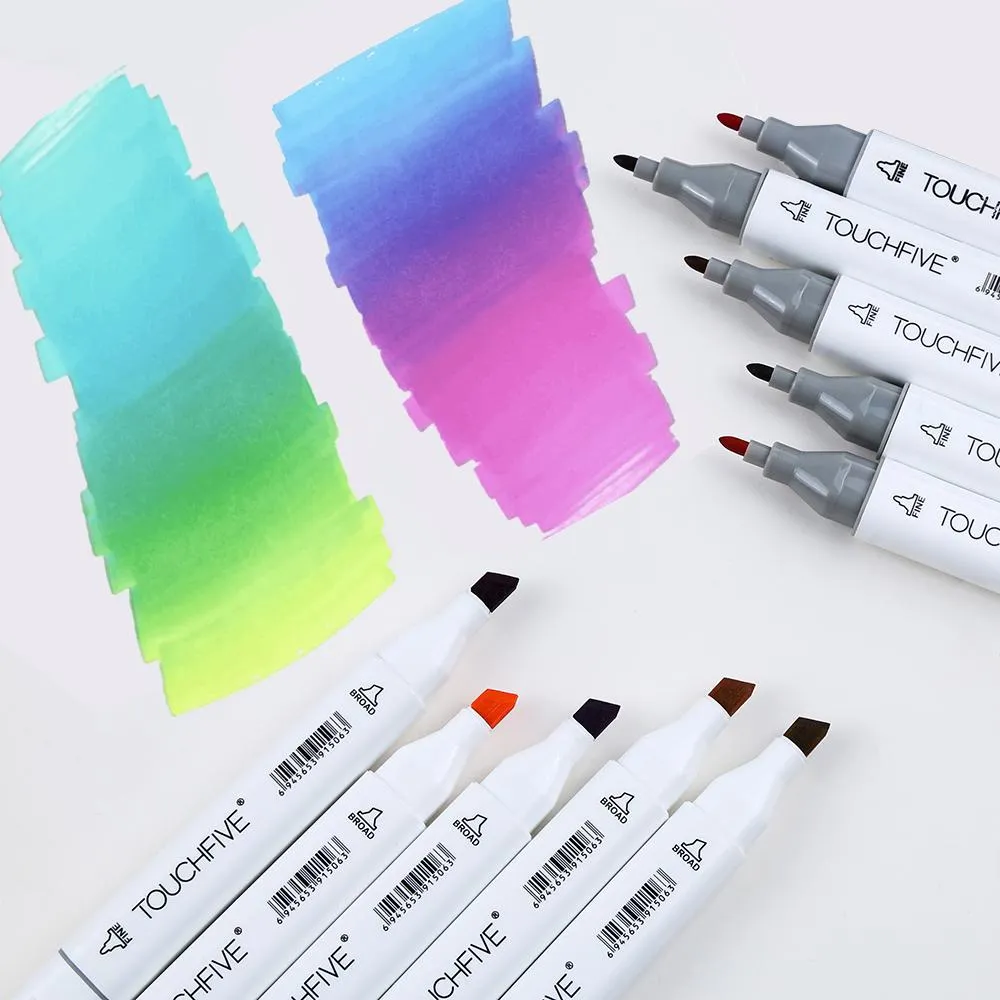 Markörer manga skissmarkörer Dual Brush Pen Alcohol Felt Permanent Marker Art School Supplies Ritning Set 168/80/60 Färger