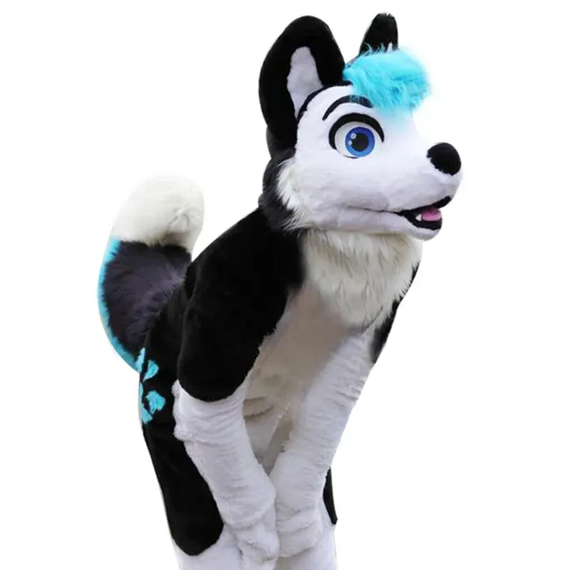 Husky Dog Fox Long Mascot Costume Top Cartoon Anime theme character Carnival Unisex Adults Size Christmas Birthday Party Outdoor Outfit Suit