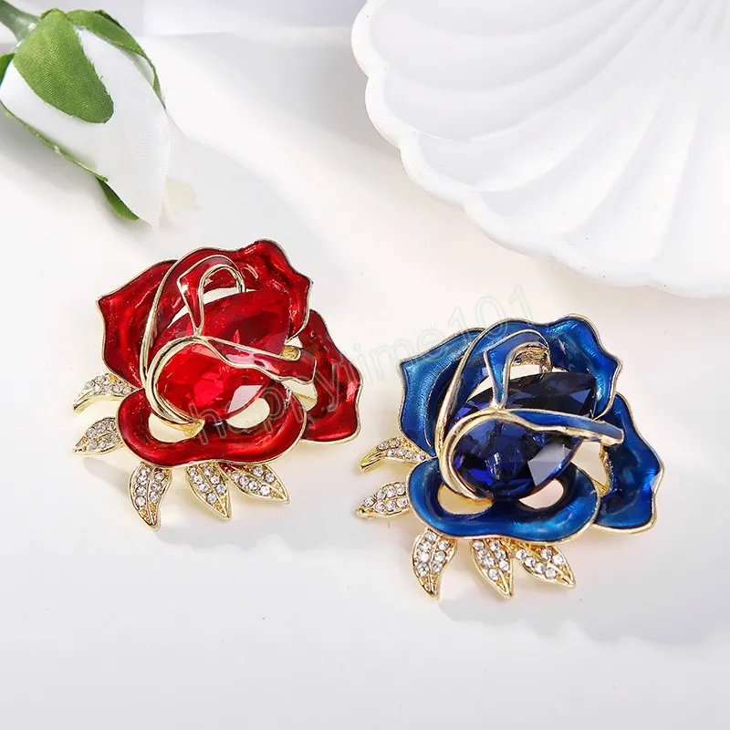 Classique Rose Fleur Broches Pour Femmes Alliage Rose Fleur Mariages Bureau Casual Broche Pins Cadeaux