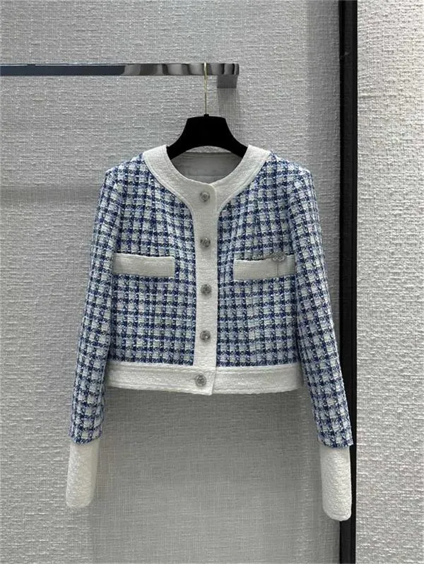 Chan Home Nowa 2023 Odzież Kurtka Kobiet Clothing Projektantka moda jesienna zima CCC Tweed płaszcz sprężynowy płaszcze sprężyste