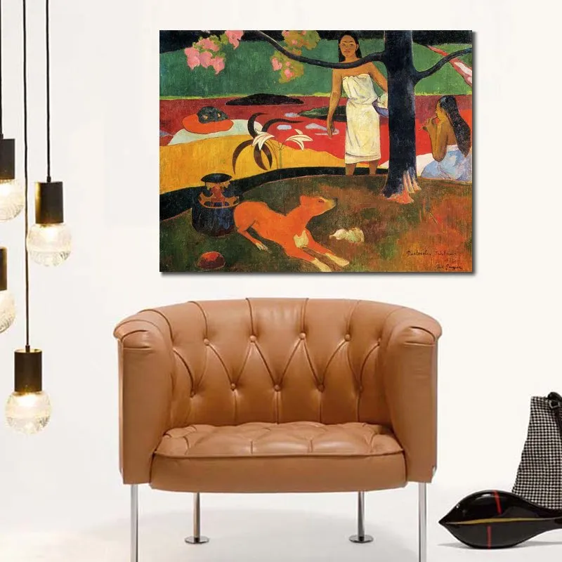 タヒチアン・パストラール・ポール・ゴーギンの絵画風景キャンバスアート手描きオイルアートワークモダンな家の装飾