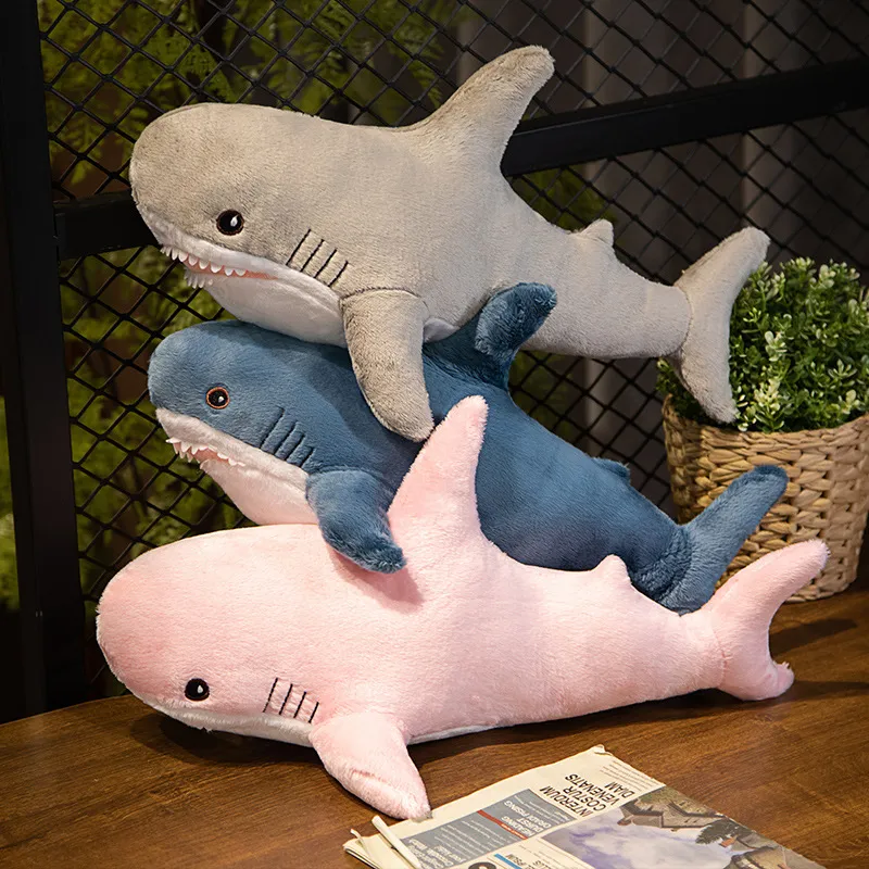 30 cm Mignon Requin Géant En Peluche Jouet Doux En Peluche Animal Oreiller De Lecture Pour Enfants Coussin Poupée Enfants Kawaii Cadeau D'anniversaire En Gros