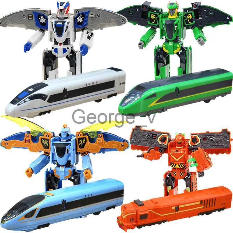 Minifig ABS Classics China High Speed Railway Super Train Robot Transformation Toy Deformation Car Action Figure CHSR Toy for Kids Toys J230629