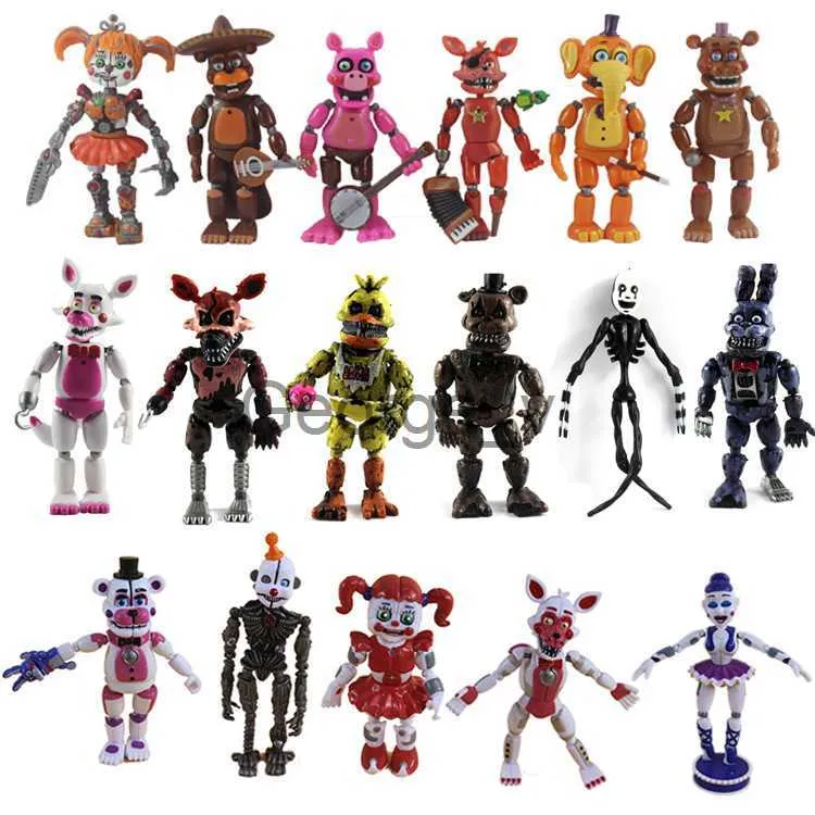 Minifig 56pcs At Five Nights Security Breach Series Pvc Figurines Bonnie Foxy FNAF Jouet Fazbear Ours Poupée Modèle Jouets Pour Enfants Cadeaux J230629