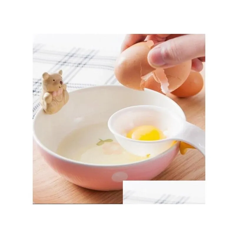 Eierwerkzeuge Mini-Eigelb-Weiß-Separator mit Sile-Halter-Teiler XB18 Drop-Lieferung Hausgarten Küche Esszimmer Bar Dhj8N
