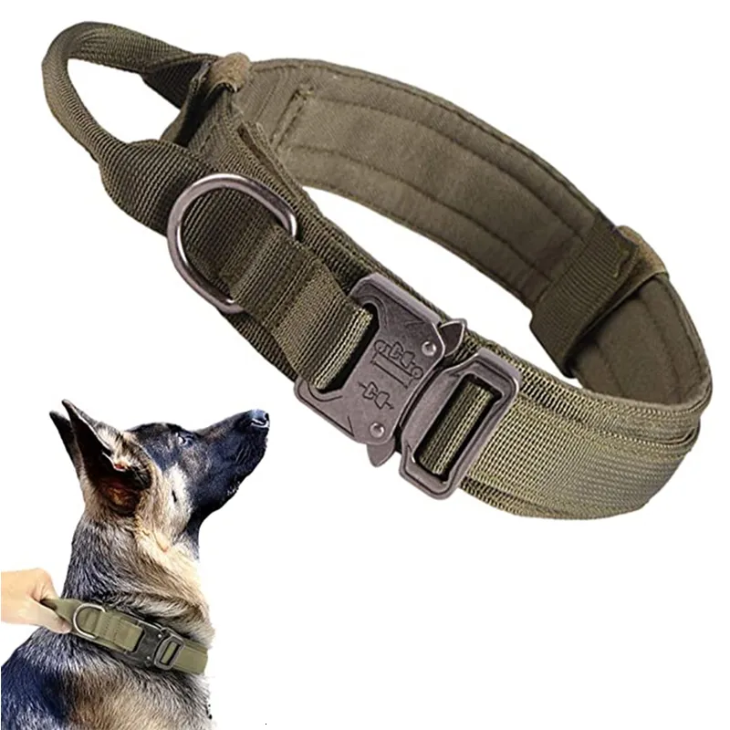 Durable Tactique Collier pour Chien Ensemble de Laisse Réglable Militaire  Collier pour Animaux De Compagnie Laisse Moyen Grand Chien Berger Allemand  Accessoires de Formation