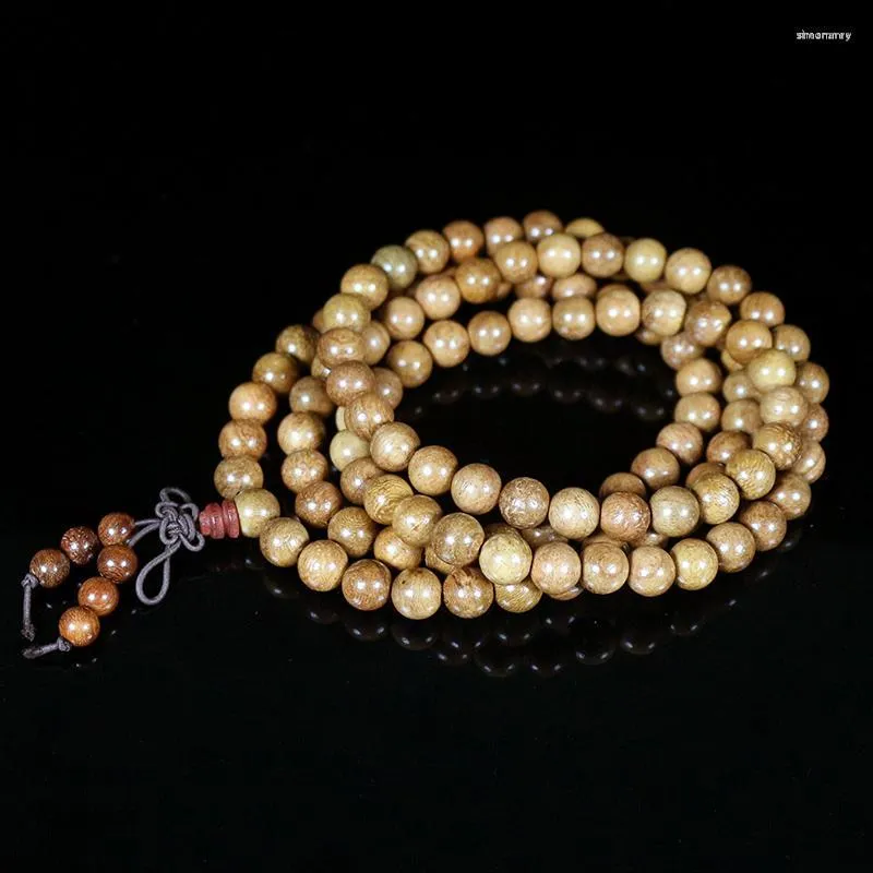 Strand 8mm 108pcs Natural Wooden Beaded Bracelet Prayer Beads Tibetan Buddhist Mala Buddha Rosary Bangle Jewelry