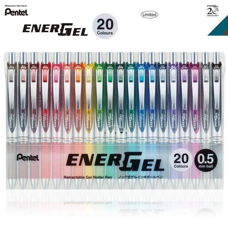 Pens nova chegada 20th Anniversary Limited Japan Pentel ENELGEL 20COLOR LIMITED COR GEL ROLLER PEN