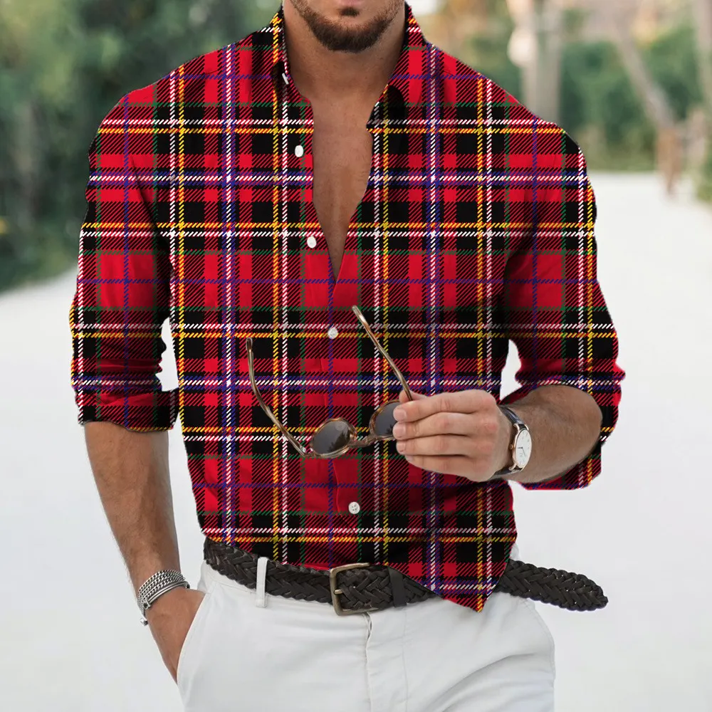 Chemises habillées pour hommes 2023 Chemise numérique 3D d'été Grande chemise européenne et américaine à manches longues Casual Polo Imprimer Hawaiian Flower Men 230629