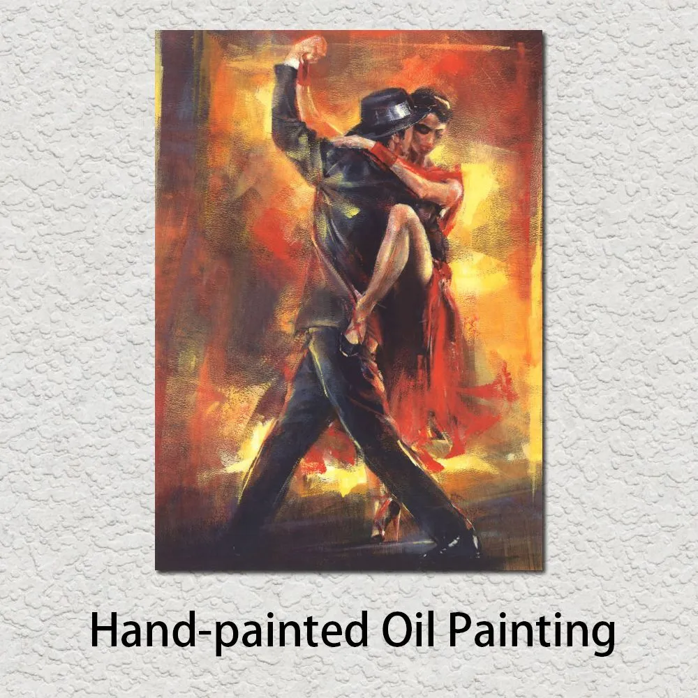 Danseur peintures Tango Argentino homme et femme peint à la main Art moderne huile sur toile pour décor de chambre de bureau