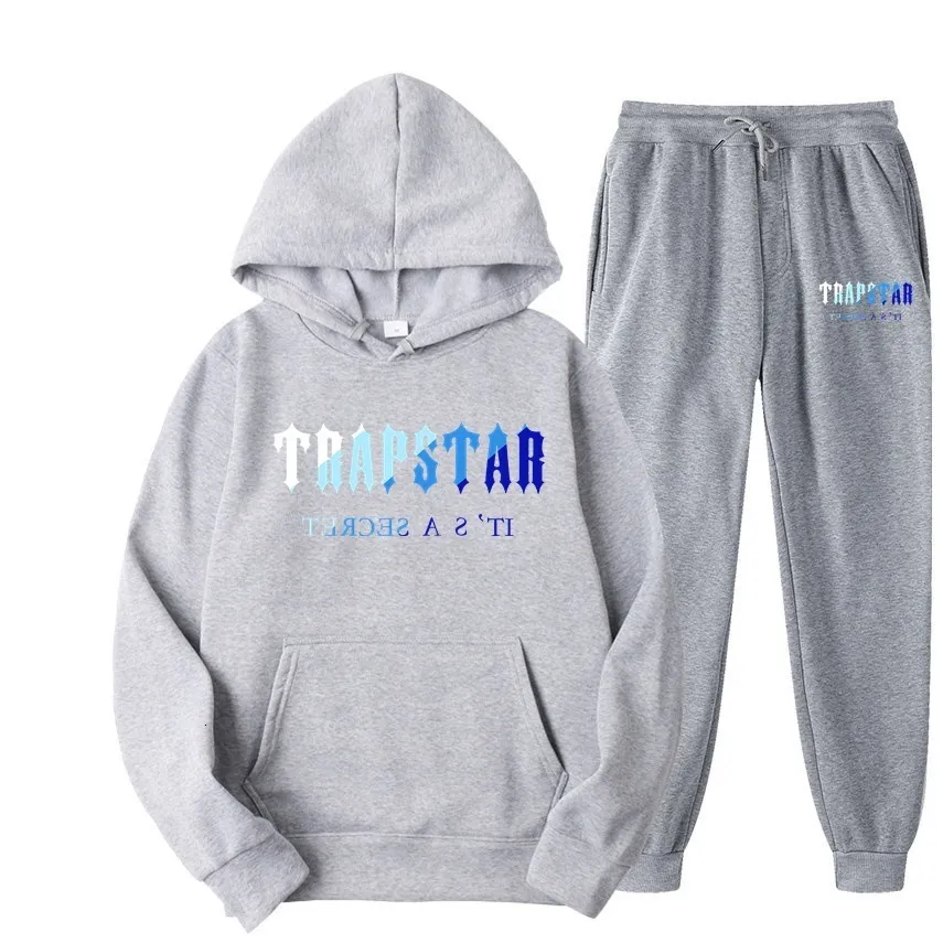 Мужские спортивные костюмы Trapstar Tracksuit 2 Pieces Set Толстовки унисекс Флисовая толстовка Брюки Костюм с капюшоном Спортивная одежда Бег мужские комплекты Марка 230628