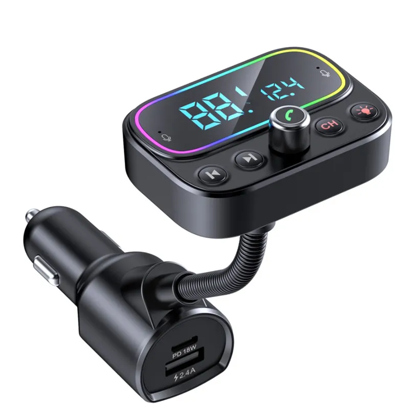 T67 Cross-Border FM Transmitter Bluetooth Hands-Free AUX/U Disk Music Player PD Fast Charging Car MP3