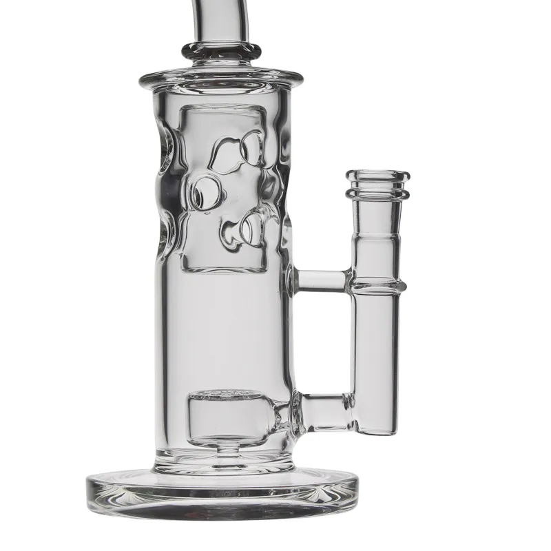 23-24cm de hauteur SAML Straight Fab Bong Hookahs avec 9 trous SOL Dab Rig Glass Flower Pipe à eau Graine de vie joint Taille 14,4 mm Base large PG3051 FC-Fab