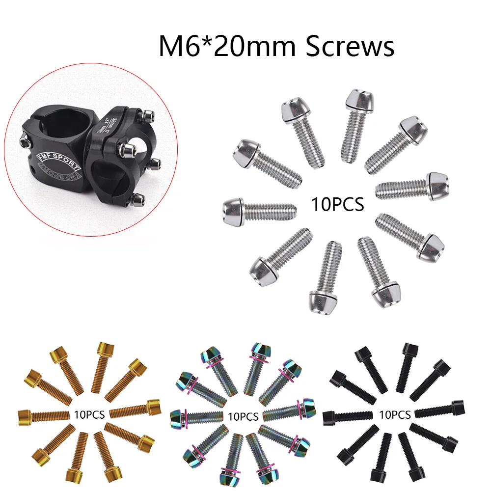 Vélo Tige Vis M6x20mm Vélo Groupes VTT Riser Guidon Fixation Vélo Accessoires