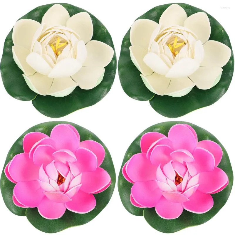 Artificial Floating Lotus Foams For Decorative Pond Plants Simulated