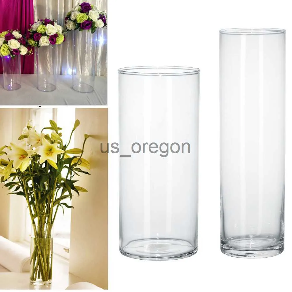 Vaser akrylcylinder vas klar runda plast bröllop bord blommor stander väg blad bröllop centerpiece evenemang party dekoration x0630