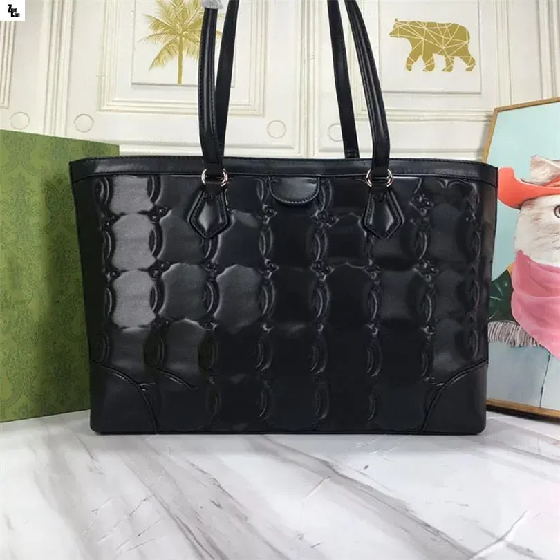 Luxury Matelasse Leather Medium Totes Designer Bag Textured Geometric Motif Crossbody Shopping Bags Embossing Flowers Handbags 38CM 631685