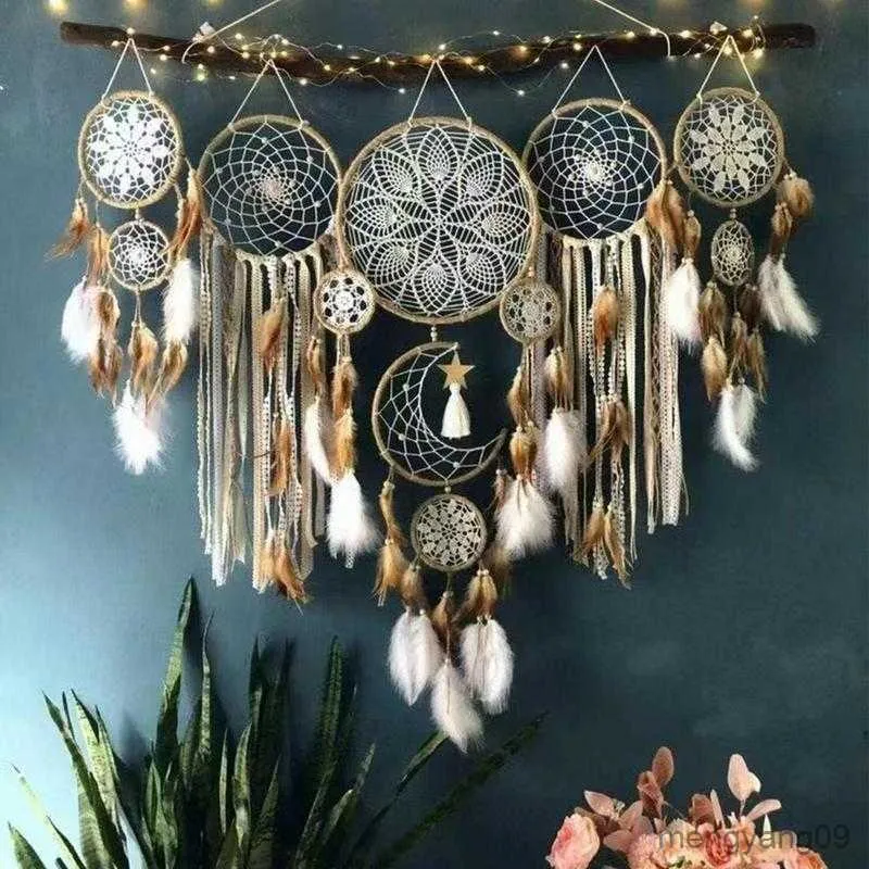 Large White Dream Catcher - Bohemian Home Decor, Handmade Wall Hanging ...
