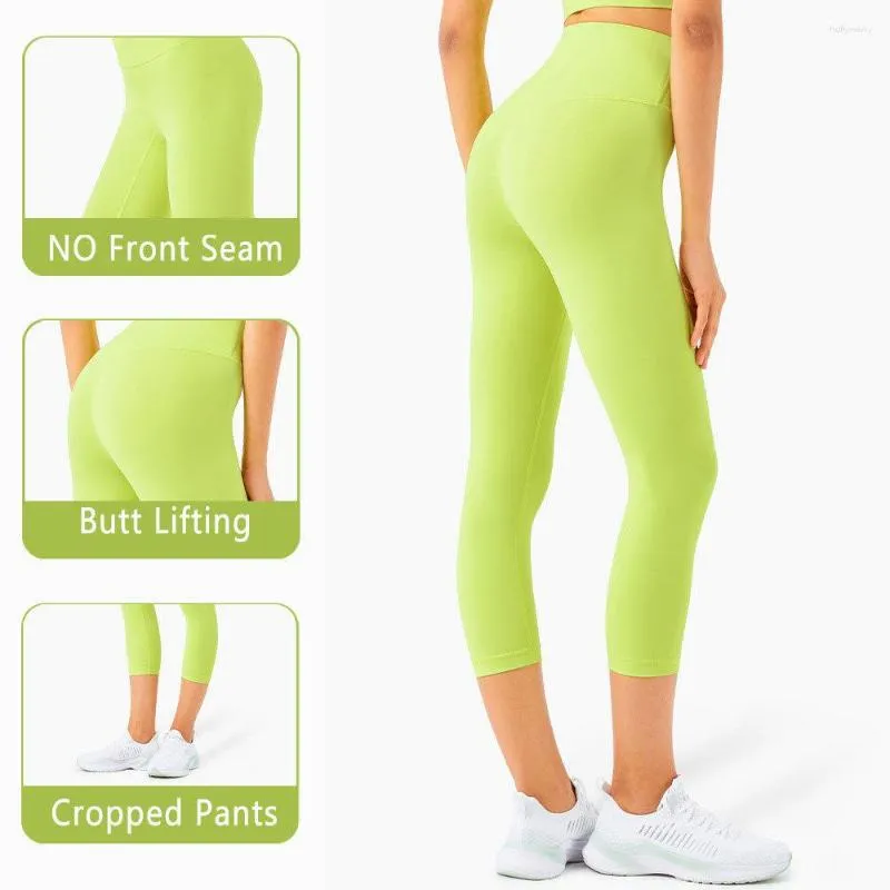 High Waisted Naked Feel Cropped Yoga Pants With NO Front Seam For Women  Squat Proof, Elastic, And Perfect For Yoga, Running, Fitness, Sports, GYM  Naked Feel Capri From Hollywany, $16.66