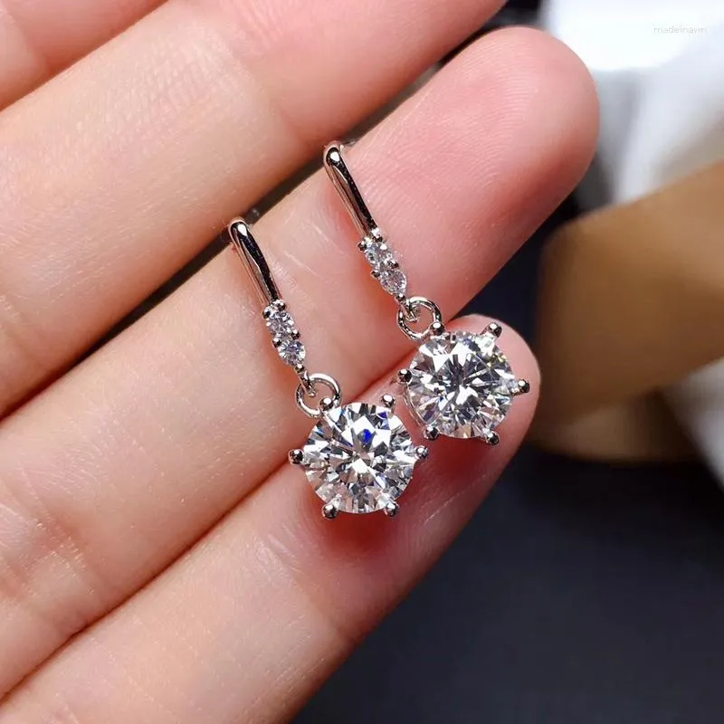 Pendientes de botón 2023 Moissanite Mujer Plata 925 Gema brillante mejor que regalo de diamante Buena calidad