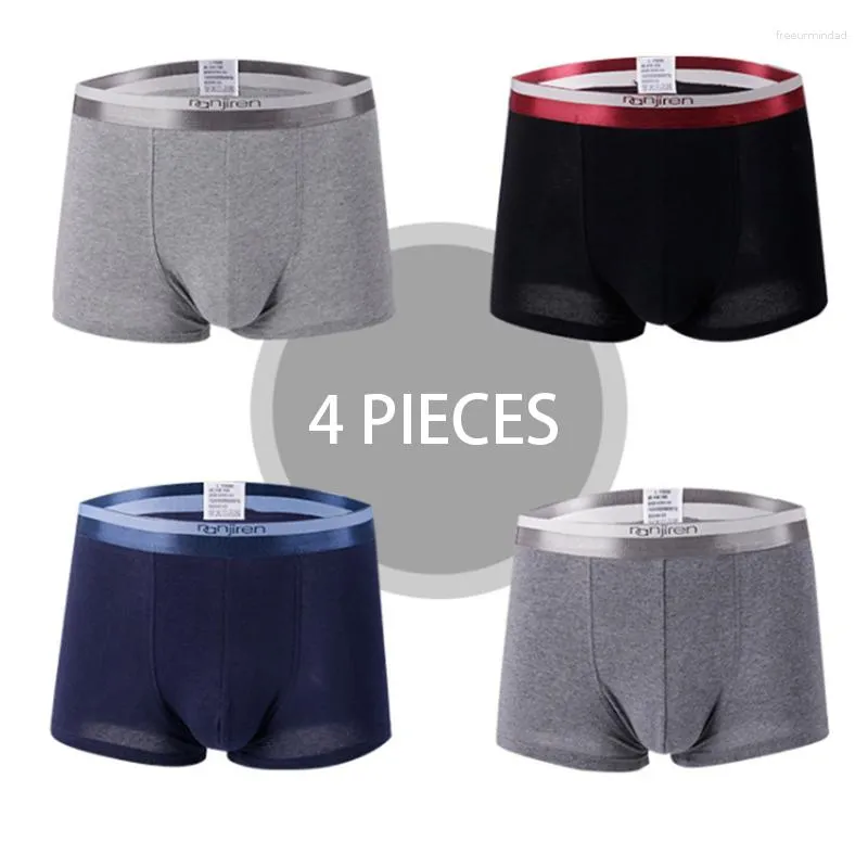 Cuecas 2023 masculino respirável boxer cuecas masculinas sexy boxers 4 pçs/lote jovem masculino L-3XL Lycra