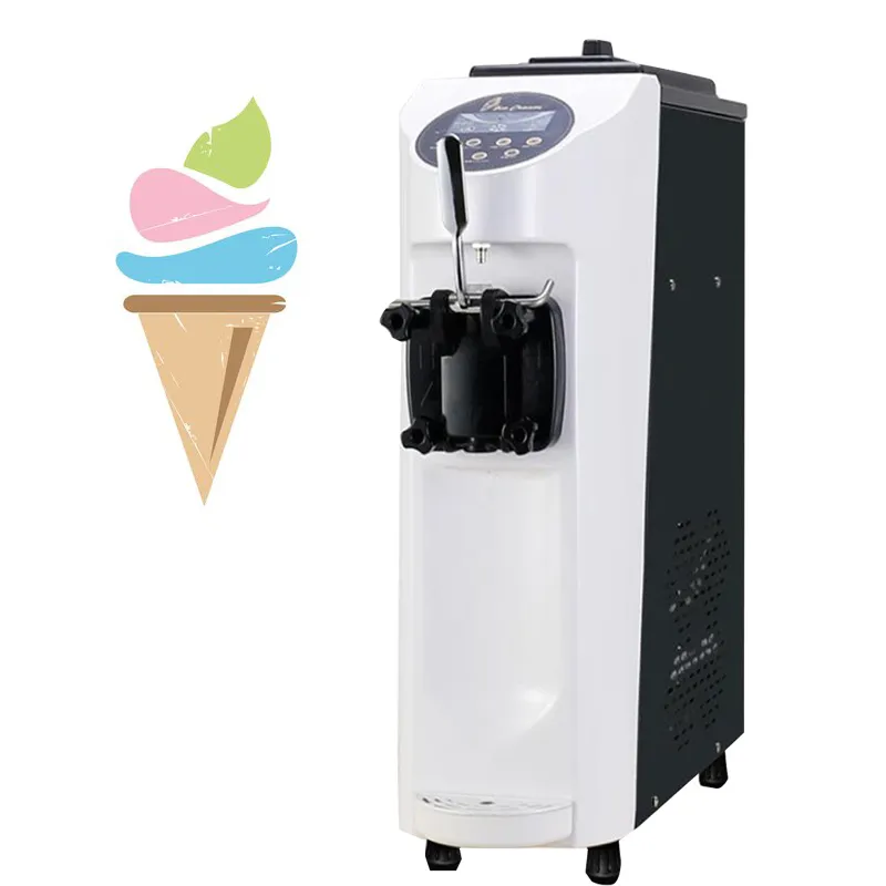 LINBOSS mixed fruit flavor vertical ice cream machine stainless steel material with 4 wheels for easy movement 1000W