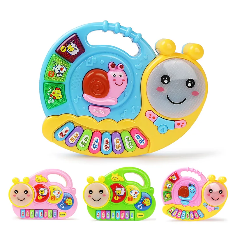 Baby Music Sound Toys 2 Tipi Baby Music Keyboard Piano Drum con Animal Sounds Songs Early Educational for Kids Musical Instrument Toys 230629