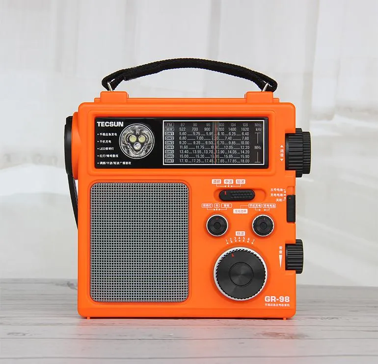 Radio GR98 AM/FM/SW Radio DSP Digital Demodulation FM, Medium Wave, Short Wave Small Pointer Handcranked Home Emergency Radio