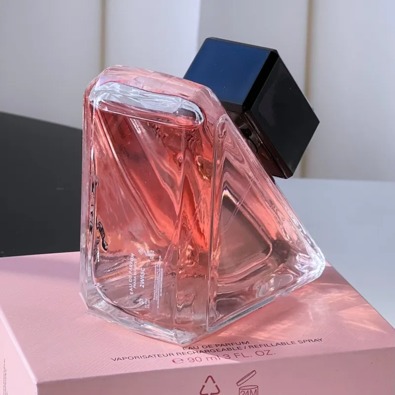 90ml 3fl.oz Eau de Toilette Pink Bottle Crystal Diamond Lady perfume Natural Durable free shipping