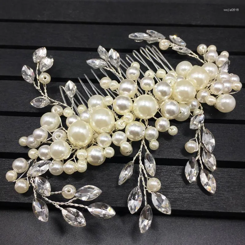 Pinces à cheveux mariage cristal fausse perle mariée couronne peigne accessoires XIN-