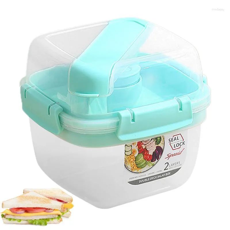 Dinnerware Sets Salad Lunch Container Leak Proof Boxes Containers Lettuce Keeper Vegetable Bowl Refrigerator Use