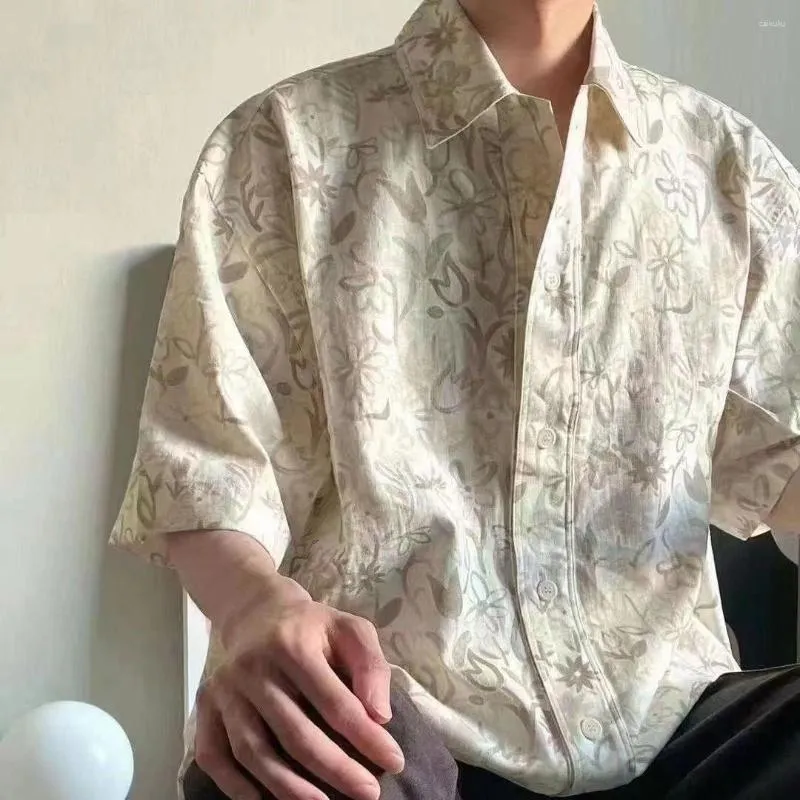 Bluzki damskie 2023 Wysokiej jakości marka Kawaii Beach Hawaiian Button Up koszula kwiatowa Japonia Bluzka dla mężczyzn luźne kobiety z krótkim rękawem