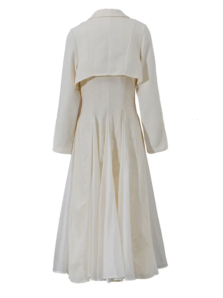 beige dresses casual Womens button up dress, A-Line dress, Semi-formal midi shirt dress, Swing fall autumn dress,Work dress, Custom dress, Xiaolizi 5674# our collection caters to every womans unique taste and preference Women's Casual Skirt Set, Autumn/Winter