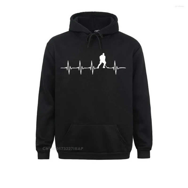 Felpe con cappuccio da uomo Moda uomo Harajuku Battito cardiaco Hockey su ghiaccio Hobby Sportser Design personalizzato Camicie Pullover con cappuccio oversize Streetwear