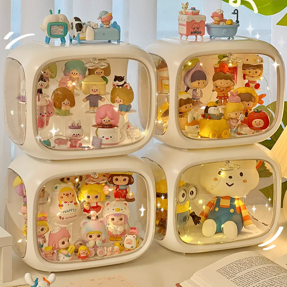 Vetrina Da Collezione In Resina E PVC Per Figure E Modellini - Trasparente - Altezza Interna Regolabile