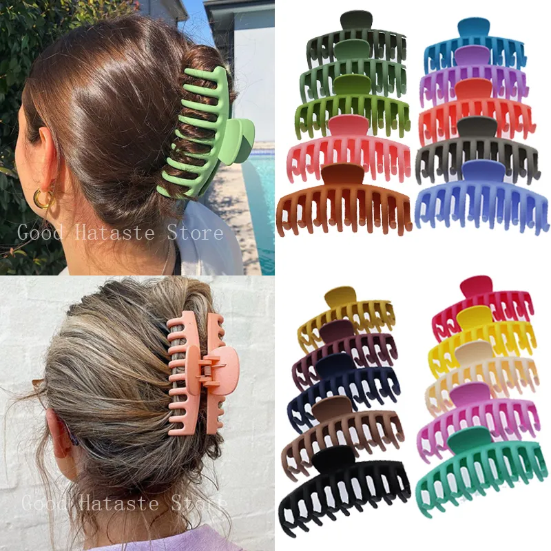 Bandanas Durag Solid Color Large Claw Clip Crab Barrette for Women Girls Hair Claws Bath Tail Accessories Present Huvudbonader 230629