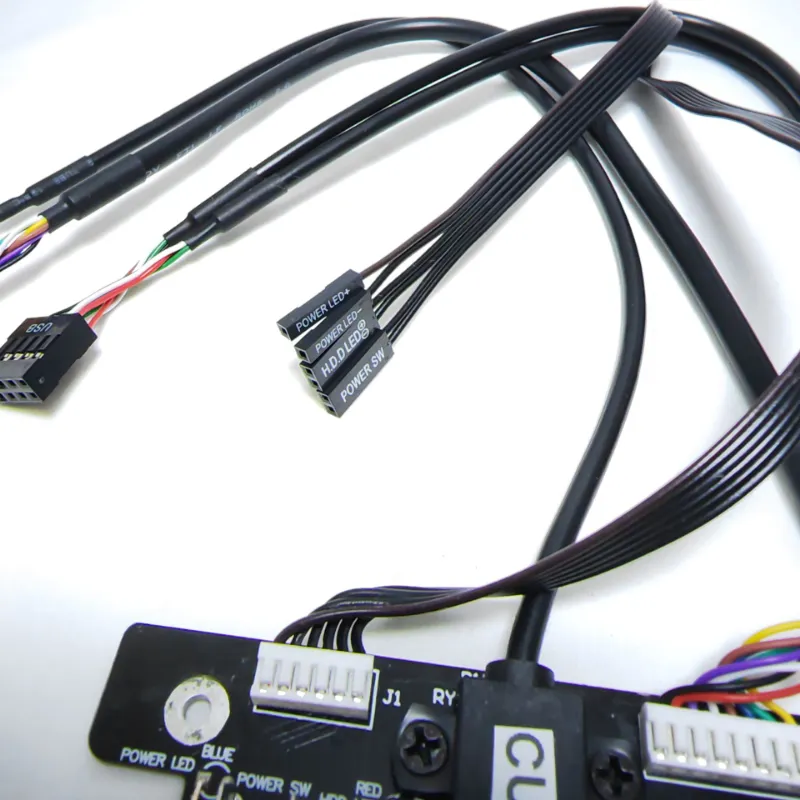 마더 보드 확장 섀시 전면 패널 케이블 19Pin 9Pin-Type-C 2 포트 USB 2.0 3.0 HD 오디오 3.5mm 전원 스위치 LED HDD 코드