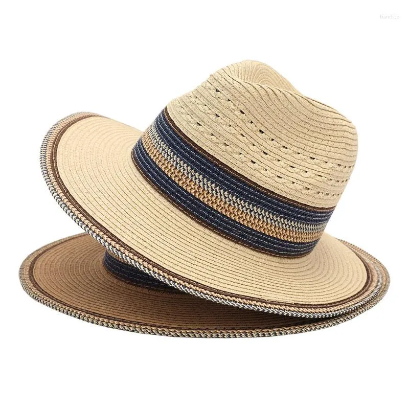 Chapeaux à bord large femmes chapeau paille couleur couleur mode décontractée coréen version coréenne simple plage d'été casquette d'été