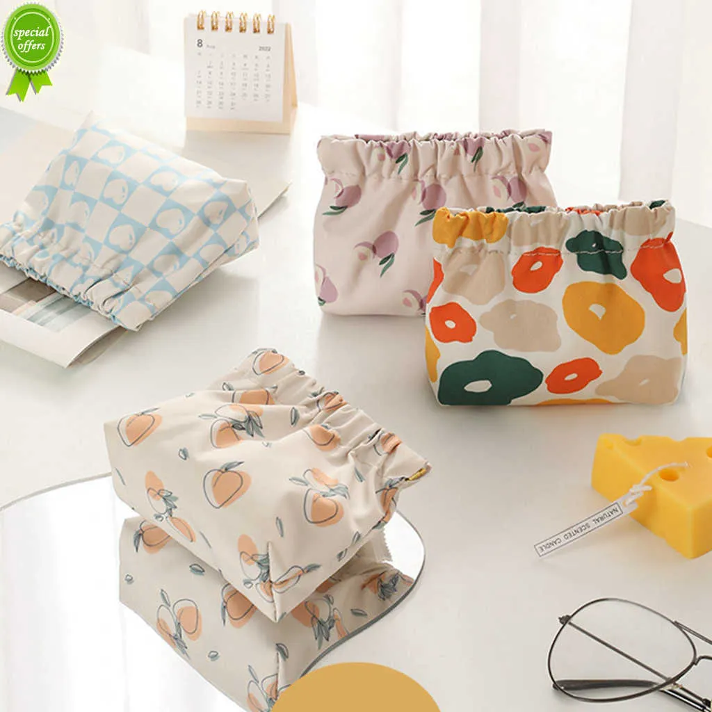 Nouvelles Filles Cosmétique Maquillage Sac De Rangement Femmes Tampon Serviette Pochette Titulaire De La Carte De Crédit Sac À Main Serviettes Sanitaires Mini Câbles De Données Organisateurs