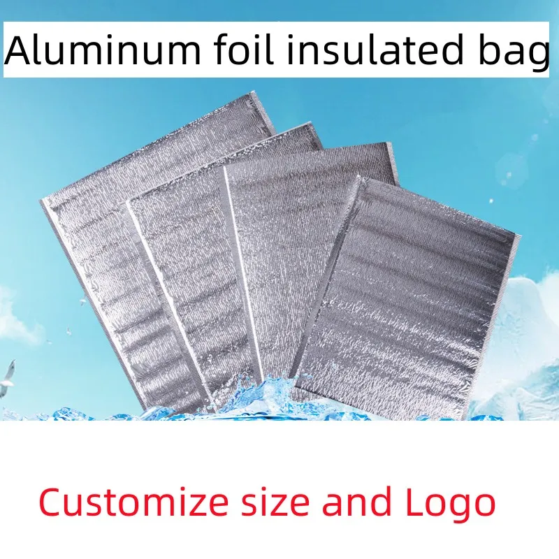 Food Storage Bags Aluminum Foil Insulated Bag Reusable Thermal Cooler Keep Bags Packaging Bags Food Camping Picnic Cold Pouch