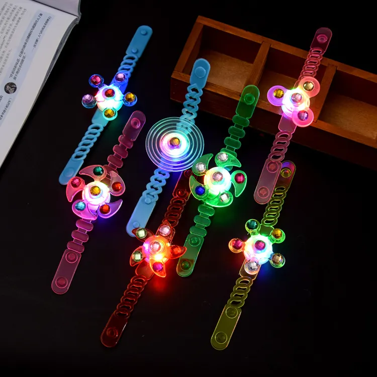 Fidget Light up Bracelet Toys 3 Modes Party Favors for Kids Glow in The Dark LED Neon Spinner Toy Birthday Loot Gags Fillers for Kids